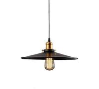 Americana Vintage Cucina Industriale Isola Lampada da Soffitto 1-Light Lampadario Biliardo Hall, Ristorante, Cafe, Bar, Club, Camera da Letto Illuminazione, Ferro Battuto Lampada A, Black, 22cm