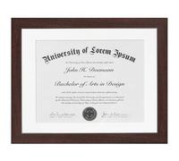 Americanflat 11x14 Diploma Frame with Shatter-Resistant Glass - Use as 8.5x11 Frame with Mat or Display 11x14 Documents Without Mat - Legacy Collection - Certificate Frames for Wall - Mahogany