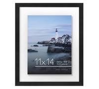 Americanflat 11x14 Floating Picture Frame in Dark Oak - Use as 11x14 F