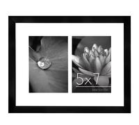Americanflat 5x7 Double Picture Frame in Black - Use as One 11x14 Pict