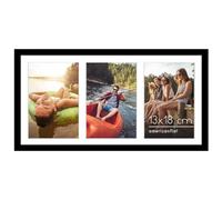 Americanflat Cornice 13x18 cm Nero - Portafoto da Parete Multiplo da 20x41 cm con Passepartout per 3 Foto 13x18 cm - Cornice Foto Multiple con Vetro Infrangibile