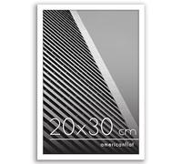 Americanflat Cornice 20x30 cm Bianca - Cornice per Foto con Bordo Sottile e Pannello Vetro Resistente agli Urti - Ganci e Cavalletto Integrati per Pareti e Ripiani - Orizzontale o Verticale