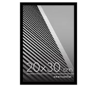 Americanflat Cornice 20x30 cm Nera - Cornice per Foto 30x20 cm con Bordo Sottile e Pannello Vetro Resistente agli Urti - Portafoto con Ganci e Cavalletto Integrati per Pareti e Ripiani