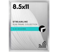 Americanflat Cornice 22x28 cm - Cornice per Foto con Bordo Sottile e Pannello Protettivo in Plastica - Argento