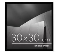 Americanflat Cornice 30x30 cm Nera - Cornice Quadrata con Bordo Sottile e Pannello Vetro Resistente agli Urti - Portafoto con Ganci Seghettati Integrati per Pareti