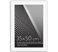Americanflat Cornice 35x50 cm Bianca - Cornice 30x45 cm con Passepartout o 50x35 cm Senza Passepartout - Portafoto con Bordo Sottile in PVC e Pannello Protettivo in Plastica