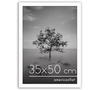 Americanflat Cornice 35x50 cm Bianca - Cornice Foto 50x35 cm in Legno MDF con Pannello Protettivo in Plastica e Ganci Integrati