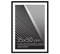 Americanflat Cornice 35x50 cm Nera - Cornice 30x45 cm con Passepartout o 50x35 cm Senza Passepartout - Portafoto con Bordo Sottile in PVC e Pannello Protettivo in Plastica
