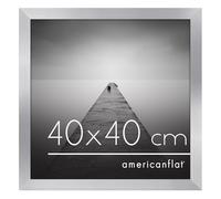 Americanflat Cornice 40x40 cm Argento - Cornice Quadrata in Legno MDF con Pannello Protettivo in Plastica e Ganci Integrati
