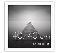 Americanflat Cornice 40x40 cm Bianca - Cornice Quadrata in Legno MDF con Pannello Protettivo in Plastica e Ganci Integrati