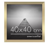 Americanflat Cornice 40x40 cm Dorata - Cornice Quadrata in Legno MDF con Pannello Protettivo in Plastica e Ganci Integrati