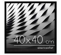 Americanflat Cornice 40x40 cm Nera - Cornice Quadrata con Bordo Sottile e Pannello Vetro Resistente agli Urti - Portafoto con Ganci Seghettati Integrati per Pareti