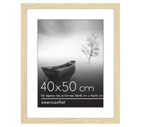 Americanflat Cornice 40x50 Rovere Naturale - Ideale come Cornice 30x40 cm con Passepartout o da 40x50 cm Senza Passepartout - Legno Multistrato e Plexiglass - da Appendere in Verticale o Orizzontale