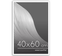 Americanflat Cornice 40x60 cm Bianca - Cornice per Foto con Bordo Sottile e Pannello Protettivo in Plastica - Cornice da Parete con Ganci Seghettati Integrati - Orizzontale o Verticale