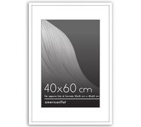 Americanflat Cornice 40x60 cm Bianco - Cornice 30x45 con Passepartout o 40x60 Senza Passepartout - Cornice 60x40 cm con Bordo Sottile in PVC e Plexiglass - Verticale o Orizzontale