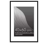 Americanflat Cornice 40x60 cm Nera - Cornice 30x45 cm con Passepartout o 60x40 cm Senza Passepartout - Portafoto con Bordo Sottile in PVC e Pannello Protettivo in Plastica