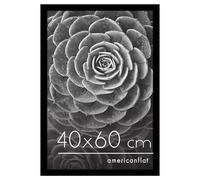 Americanflat Cornice 40x60 cm Nera - Cornice Foto in Legno Multistrato con Vetro Resistente agli Urti e Ganci Integrati - Cornice Plexiglass da Appendere in Verticale o Orizzontale
