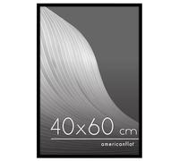 Americanflat Cornice 40x60 cm Nera - Cornice per Foto con Bordo Sottile e Pannello Protettivo in Plastica - Cornice da Parete con Ganci Seghettati Integrati - Orizzontale o Verticale