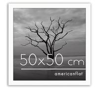 Americanflat Cornice 50x50 cm Bianca - Cornice Quadrata in Legno MDF con Pannello Protettivo in Plastica e Ganci Integrati