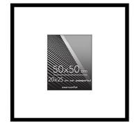 Americanflat Cornice 50x50 cm Nera - Cornice 20x25 con Passepartout o 50x50 Senza Passepartout - Cornice Quadrata con Bordo Sottile in PVC - Cornice Foto Quadrata con Pannello in Plexiglass