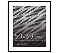 Americanflat Cornice 50x60 cm Nera - Cornice 40x50 cm con Passepartout o 60x50 cm Senza Passepartout - Portafoto con Bordo Sottile in PVC e Pannello Protettivo in Plastica