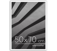 Americanflat Cornice 50x70 cm Bianca - Cornice per Foto 70x50 cm con Bordo Sottile e Pannello Protettivo in Plastica - Portafoto con Ganci Seghettati Integrati per Pareti