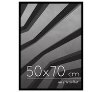 Americanflat Cornice 50x70 cm Nera - Cornice per Foto 70x50 cm con Bordo Sottile e Pannello Protettivo in Plastica - Portafoto con Ganci Seghettati Integrati per Pareti