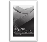 Americanflat Cornice 50x75 cm Bianca - Cornice 40x60 cm con Passepartout o 75x50 cm Senza Passepartout - Portafoto con Bordo Sottile in PVC e Pannello Protettivo in Plastica