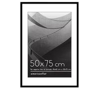 Americanflat Cornice 50x75 cm Nera - Cornice 40x60 cm con Passepartout o 75x50 cm Senza Passepartout - Portafoto con Bordo Sottile in PVC e Pannello Protettivo in Plastica
