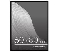 Americanflat Cornice 60x80 cm Nera - Cornice per Foto con Bordo Sottile e Pannello Protettivo in Plastica - Cornice da Parete con Ganci Seghettati Integrati - Orizzontale o Verticale