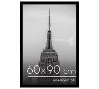 Americanflat Cornice 60x90 cm Nera - Cornice Foto 90x60 cm in Legno MDF con Pannello Protettivo in Plastica e Ganci Integrati