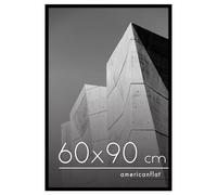 Americanflat Cornice 60x90 cm Nera - Cornice per Foto 90x60 cm con Bordo Sottile e Pannello Protettivo in Plastica - Portafoto con Ganci Seghettati Integrati per Pareti