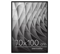 Americanflat Cornice 70x100 cm Nera - Cornice per Foto 100x70 cm con Bordo Sottile e Pannello Protettivo in Plastica - Portafoto con Ganci Seghettati Integrati per Pareti