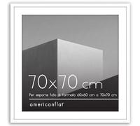 Americanflat Cornice 70x70 cm Bianca - 60x60 con Passepartout o 70x70 Senza - Quadrata con Bordo Sottile in PVC - Foto con Pannello in Plexiglass