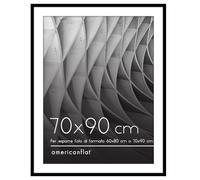Americanflat Cornice 70x90 cm Nera - Cornice 60x80 cm con Passepartout o 90x70 cm Senza Passepartout - Portafoto con Bordo Sottile in PVC e Pannello Protettivo in Plastica