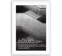 Americanflat Cornice 85x60 cm Bianca - Cornice 50x75 cm con Passepartout o 60x85 cm Senza Passepartout - Portafoto con Bordo Sottile in PVC e Pannello Protettivo in Plastica