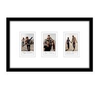 Americanflat Cornice per collage di foto da 18 x 30 cm, colore nero, mini cornice istantanea con doppio tappetino bianco, copertura in vetro infrangibile e supporto a cavalletto