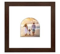 Americanflat Cornice per foto 20 x 20 cm in noce, utilizzabile come cornice per foto da 10 x 10 cm con passepartout o cornice da 20 x 20 cm senza passepartout, in legno ingegnerizzato con copertura in