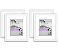 Americanflat Cornice per foto da 20 x 25 cm, colore bianco, set da 2, da utilizzare come cornice per foto da 18 x 10 cm con passepartout o 20 x 25 cm senza passepartout, formati orizzontali e