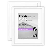 Americanflat Cornice per foto da 28 x 35 cm, colore bianco, confezione da 2 pezzi, da utilizzare come cornice da 20 x 25 cm con passepartout, include accessori per appendere i denti di sega per