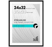 Americanflat, Cornice per poster 61 x 81,3 cm, per immagini da 61 x 81,3 cm senza passepartout o 50,8 x 71,1 cm con passepartout, in plexiglass lucido, sottile, collezione Streamline, colore nero