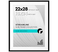 Americanflat Cornice per poster da 22 x 28 cm con plexiglass lucido, utilizzabile come cornice da 45 x 61 cm con passepartout o 55 x 71 cm senza passepartout, collezione Streamline, cornice sottile