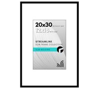 Americanflat Cornice per poster da 50 x 76 cm, in plexiglass lucido, utilizzabile come cornice da 30 x 45 cm con passepartout o 50 x 76 cm senza passepartout, collezione Streamline, cornice sottile,