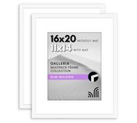 Americanflat Cornice portafoto 16 x 20 con plexiglass lucido - Set di 2 - Da utilizzare come cornice da 28 x 14 cm con passepartout o cornice da 16 x 20 cm senza passepartout - Collezione Galleria -