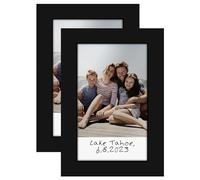 Americanflat Cornice portafoto 2 x 3, set da 2, da utilizzare come cornice 2 x 3 per foto a stampa istantanea, mini cornici nere per tavolo e esposizione a parete con vetro trasparente lucido