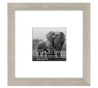 Americanflat Cornice portafoto 20 x 20 cm in legno deriva - Espositori 4x4 con tappetino e 8x8 senza tappetino - Legno composito con vetro infrangibile - Formati orizzontali e verticali per parete e