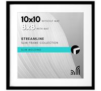 Americanflat Cornice portafoto 25 x 25 cm, colore nero, 20 x 20 cm, con passepartout e cornice da 25 x 25 cm, senza passepartout