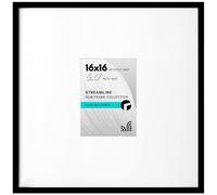Americanflat Cornice portafoto 40 x 40 cm, colore nero, da utilizzare come cornice per foto da 12 x 18 cm con passepartout o 40 x 40 cm senza passepartout, cornice sottile con copertura in plexiglass,