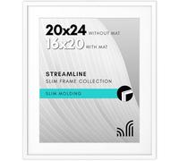 Americanflat, Cornice portafoto 50,8 x 61 cm, per foto da 50,8 x 61 cm senza passepartout o 40,6 x 50,8 cm con passepartout, in plexiglass lucido, sottile, collezione Streamline, colore bianco