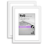 Americanflat Cornice portafoto bianca da 23,7 x 30,5 cm, set di 2 pezzi, da utilizzare come cornice da 15 x 20 cm, con passepartout o cornice da 23 x 30 cm, include accessori per appendere a dente di
